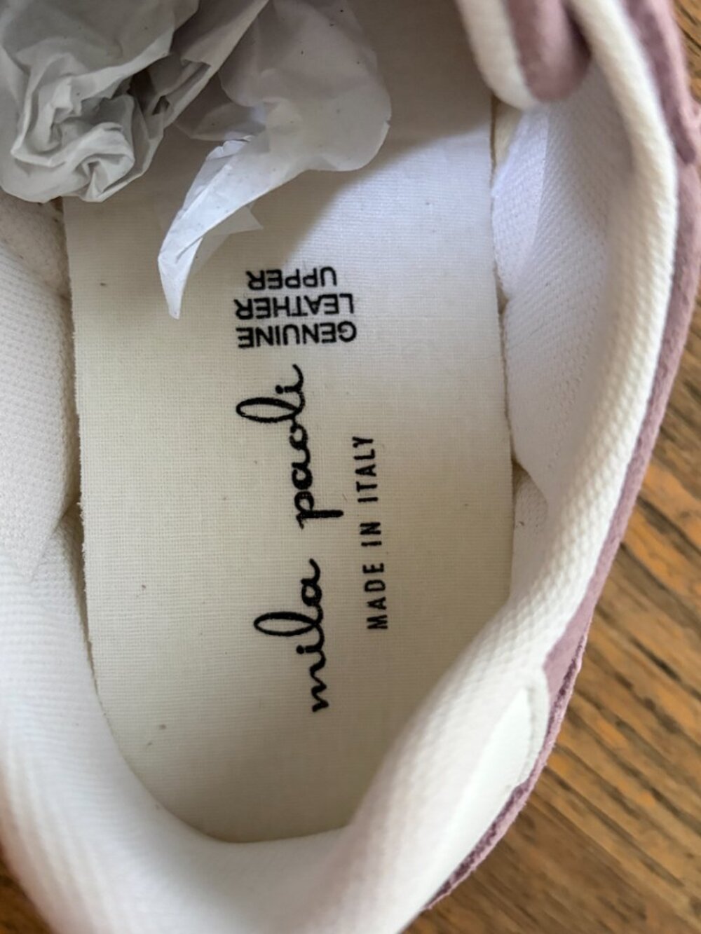 Mila Paoli Suede Sneakers Mauve Size 7.5 NWT - Picture 5 of 6